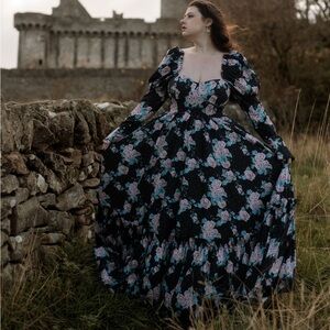 Selkie Black and Pink Floral Dress